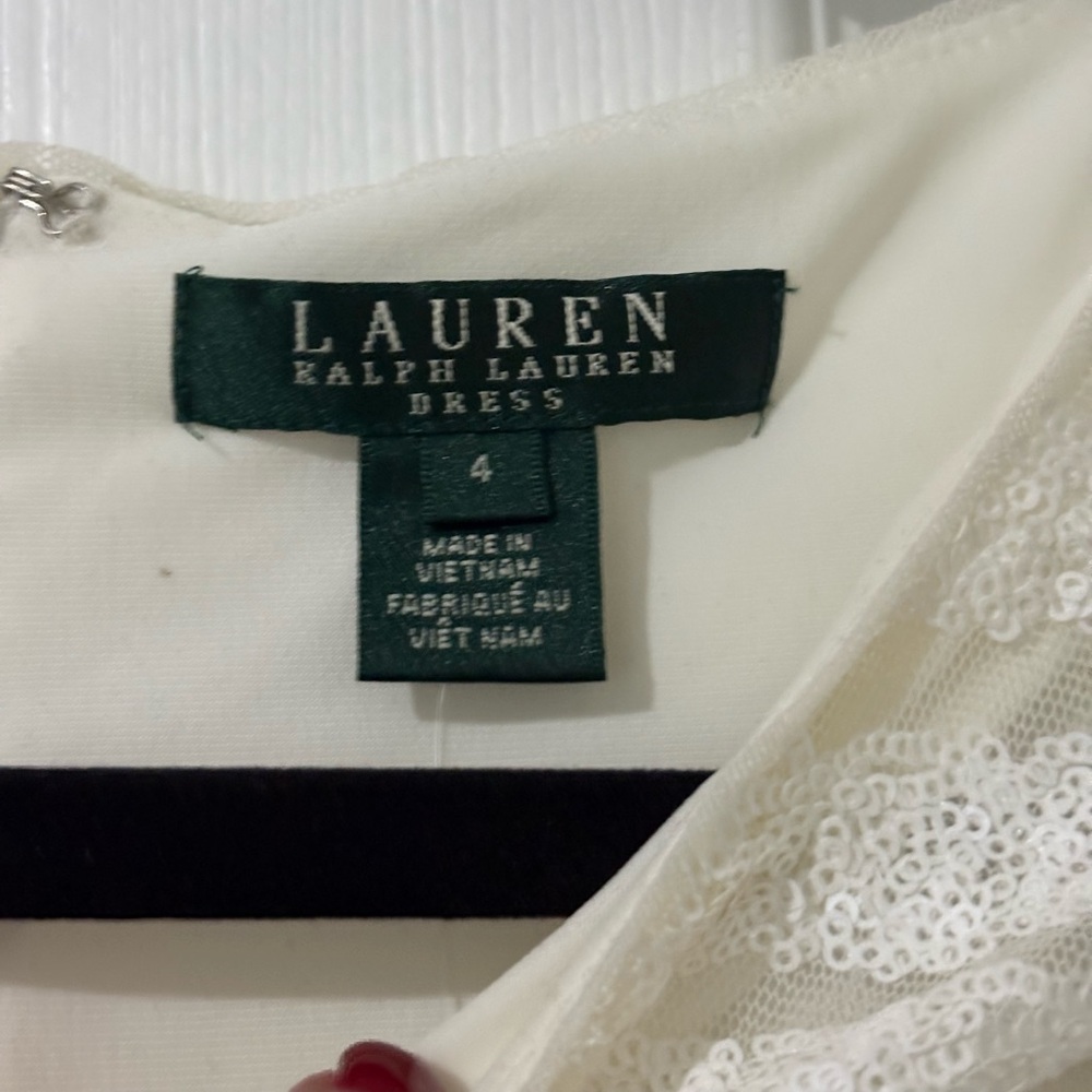 NWT Ralph Lauren Black and Cream sequin and jersey dress size 4 - Picture 2 of 5